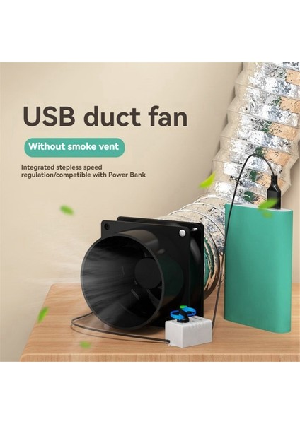 USB Hız Kontrollü Fan Duman Emici Duman Çıkarıcı Fan Boru Kanalı Egzoz Fanı USB Ayarlanabilir Hız Fanı (Yurt Dışından) fiyatları