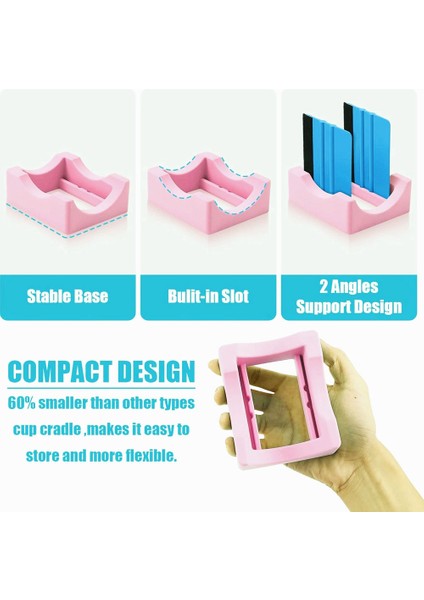 El Sanatları Yapımı Için Küçük Silikon Bardak Beşiği, Dahili Yuvalı ve Keçe Kenarlı Silecekli Çıkartma Kazıyıcılı Bardak Tutucu (Yurt Dışından) fırsatları