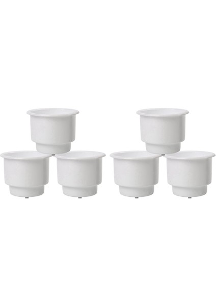 6 Adet Plastik Fincan Içeceğinde Gömme Düşüş Tekne Arabası Deniz Rv (Beyaz) Için Tahliye ile Tutucu Olabilir (Yurt Dışından)