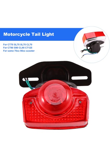 Honda CT70 CT90 CT125 XL70 CL70 CL90 Jialing JH70 Için Ampullü Motosiklet Fren Arka Lambası Arka Lambası Grubu (Yurt Dışından) fırsatları