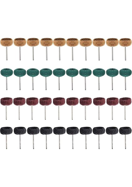 40 Parçalı Aşındırıcı Tekerlek Parlatma Parlatma Tekerlek Seti, Dremel Döner Alet Için Naylon Elyaf Fırçalanmış Taşlama Kafası (Yurt Dışından)