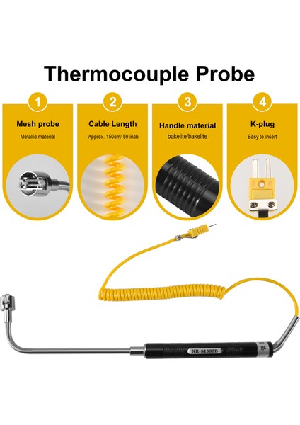 NR-81533B K Tipi Sensör Dik Açı Yüzey Sıcaklık Probu Yüksek Sıcaklık Termokupl -50 Ila 500℃ (Yurt Dışından) fırsatları