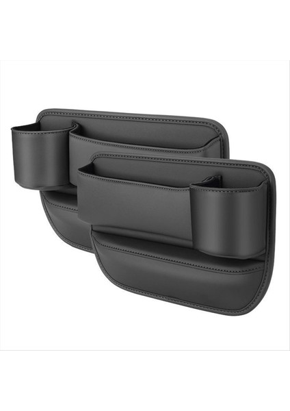 Araba Deri Fincan Tutucu Çanta Bardak Tutucu ile Araba Koltuğu Saklama Kutusu Araba Deri Bardak Tutucu Çanta Siyah (Yurt Dışından)
