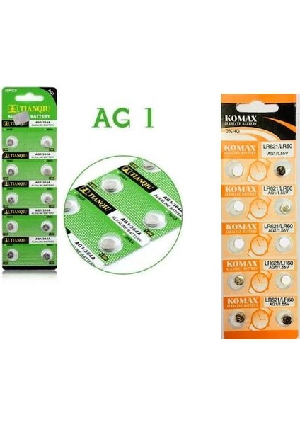 Buton Pil - Saat Lazer Hesap Makinesi Pili 10LU Paket Ag1 LR621/LR60 1.55V