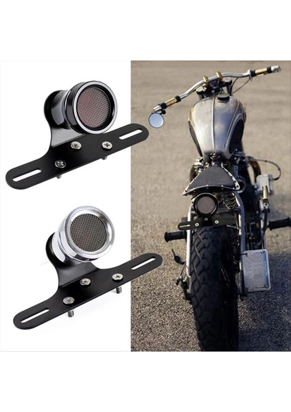 Harley Sportster'lar Honda B Için Siyah Braketli Motosiklet Retro LED Arka Fren Lambası Plaka Lambası (Yurt Dışından)