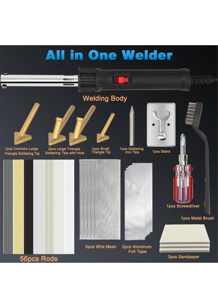 150W 3'ü 1 Arada Plastik Kaynak Makinesi, Plastik Kaynak Kiti, Lehimleme Uçları, Kendin Yap Plastik Kaynak Makinesi Kiti, Tamponlu Kayak Onarımları, Ab Fişi (Yurt Dışından) modelleri