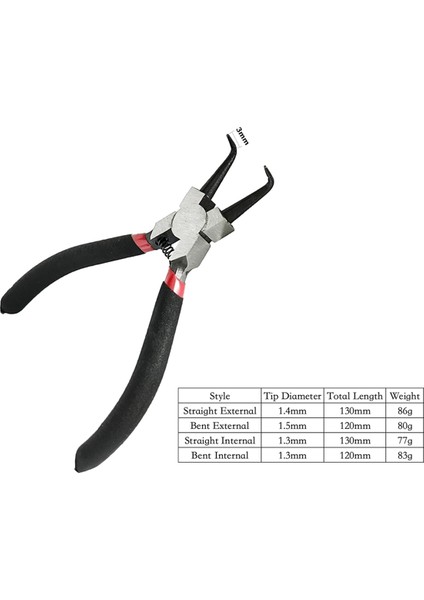 Parça Küçük Segman Pense Seti Mini Iç ve Dış Segman Pensesi Düz/eğik Çeneli C Klipsli Pense Yaylı (Yurt Dışından) fırsatları