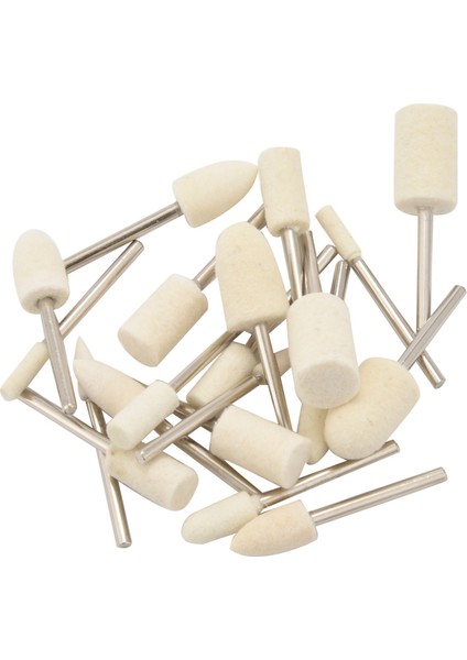 20 Adet Yün Keçe Monteli Mandrel Parlatma Parlatma Tekerlekleri Taşlama Uçları Taşlama Kafası Parlatma Saat Mücevher Döner Alet Aksesuarları Ataşmanı - 1/8 Inç Şaft (Yurt Dışından)