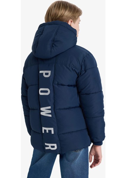 Erkek Çocuk Su İtici Kapüşonlu Polar Astarlı Parka E9374A825WN