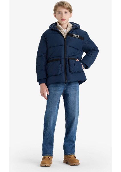 Erkek Çocuk Su İtici Kapüşonlu Polar Astarlı Parka E9374A825WN fiyatları