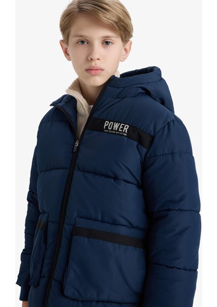 Erkek Çocuk Su İtici Kapüşonlu Polar Astarlı Parka E9374A825WN modelleri