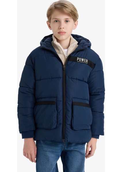 Erkek Çocuk Su İtici Kapüşonlu Polar Astarlı Parka E9374A825WN indirimleri