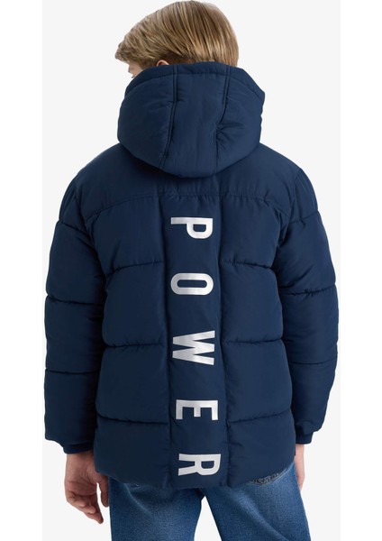 Erkek Çocuk Su İtici Kapüşonlu Polar Astarlı Parka E9374A825WN