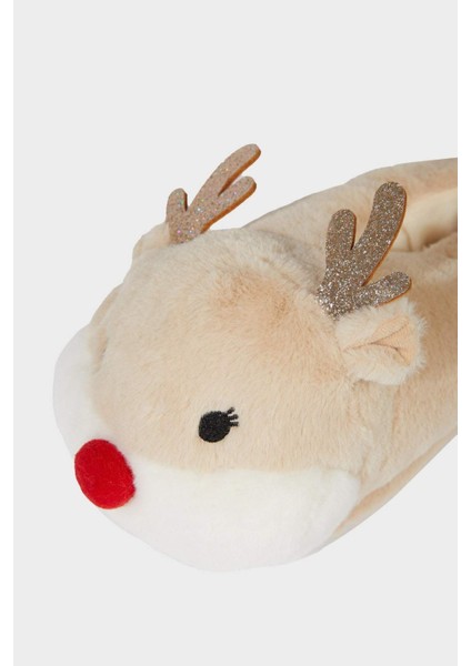 Kadın Yılbaşı Temalı Düz Taban Panduf A8388AX25WN