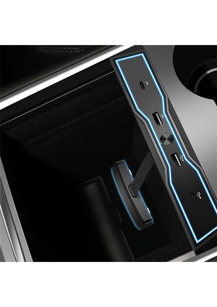 Tesla 2021 2022 2023 Için USB LED Hub Hub Uyumlu Yerleştirme Istasyonu Merkez Konsolu Akıllı Sensör (Model 3 /y) (Yurt Dışından) fiyatları