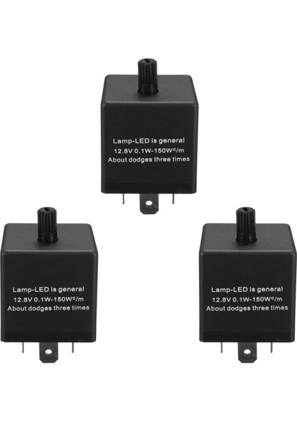 3x 12V 3 Pin LED Ayarlanabilir Araba Flaşör Flaş Rölesi Dönüş Sinyali Işığı Göstergesi (Yurt Dışından)