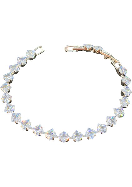 Xupıng Şeffaf Zirkon Taşlı Yıldız Model Uzatmalı Metal Kısımlar Gümüş Renk 20 cm Uzunluğunda 5 Mm. Genişliginde Xupıng Bileklik