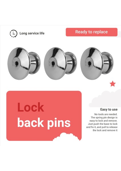 100 Adet Kilit Pimi Arka Kilit Pimi Tutucu Tokası, Broş Emayesi Için (Yurt Dışından) indirimleri