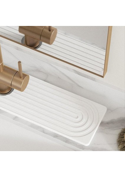 Ters Groove Musluk Pad Diatom Çamur Emici Hızlı Kurucu Sert Pedi Mutfak Banyo Lavabo Yıkama El Pedi (Yurt Dışından) fırsatları