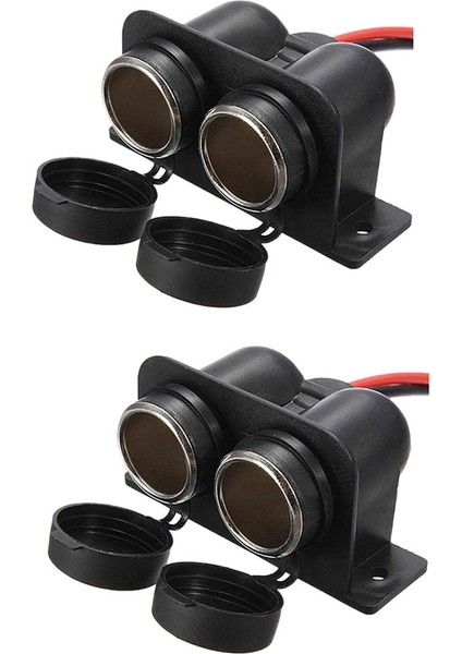 2x Çakar Soketi 12V Su Geçirmez Çift Güç Fiş Çıkışı Araba Motosiklet Scooter Teknesi Için Telli Çıkış Atv Rv (Yurt Dışından)