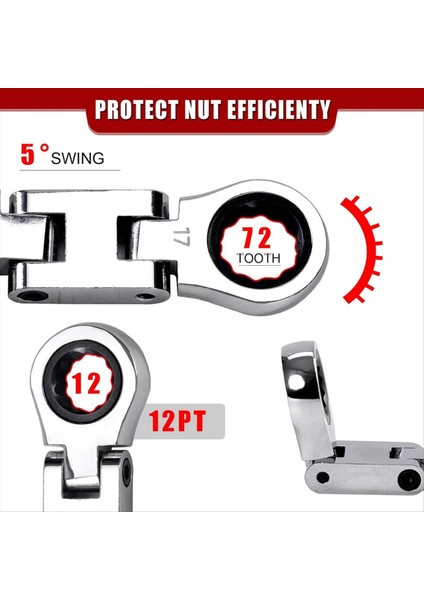 5 Parçalı Kısa Esnek Başlı Cırcırlı Anahtar Seti Metrik Kombinasyon (Yurt Dışından) modelleri