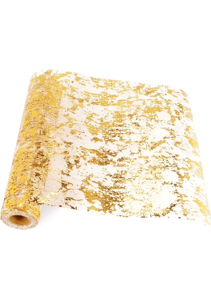 Masa Runner Köpüklü Polyester Tül Şerit Rulo Altın Folyo Doğum Günü Partisi Düğün Noel Dekor 28CMX10M (Yurt Dışından) fiyatları