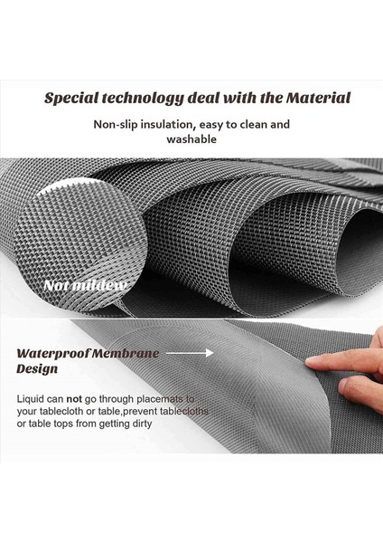 Placemat Çapraz Dokunma Dokuma Slip Olmayan Yalıtım Placemat Yıkanabilir Masa Paspasları Seti 8 (8 Pcs Placemats Gümüş Gray) (Yurt Dışından) indirimleri