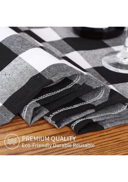 2x Buffalo Check 13X70INCH Siyah Beyaz Ekose Masa Koşucu Parti Noel Etkinlikleri Için Yemek Masa Koşucuları Ev Dekor (Yurt Dışından) fırsatları