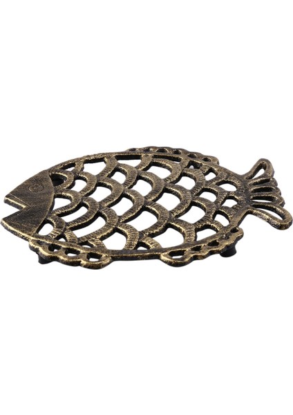 2x Dökme Demir Balık Trivet 7 5X6INCH Dekoratif Vintage Desen ve Kauçuk Ayaklar ile Sıcak Yemekler Için (Yurt Dışından) indirimleri