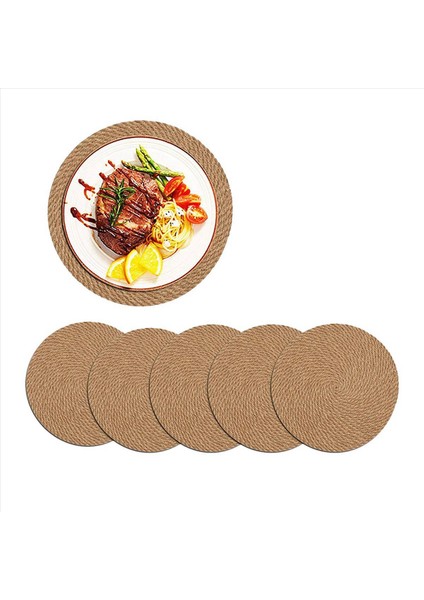 Yuvarlak Örgülü Placemats 24 Jüt El Yapımı 7 Inç Isıya Dayanıklı Kalın Sıcak Pedler Paspaslar Seti (Yurt Dışından) modelleri