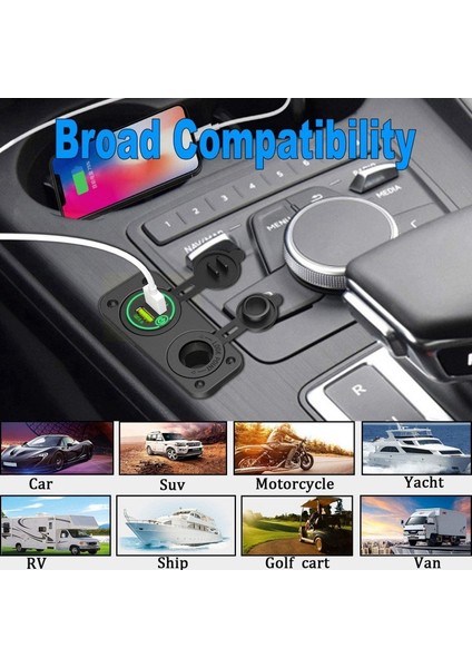 Qc 3 0 Çift USB Araba Şarj Cihazı C-Igarette Çakır Soketi 12V Hızlı Şarj Cihazı Tekne Motosiklet Kamyonu Için Iletişim Anahtarı (Yurt Dışından) fırsatları