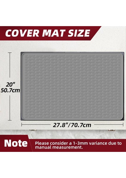 Soba Üstü Için Silikon Elektrik Sobası Kapağı 28X20INCH Cam Üst Soba Kapak Koruyucusu Elektrik Sobası Silikon Paspas Için (Yurt Dışından)