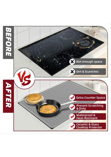 Soba Üstü Için Silikon Elektrik Sobası Kapağı 28X20INCH Cam Üst Soba Kapak Koruyucusu Elektrik Sobası Silikon Paspas Için (Yurt Dışından) indirimleri