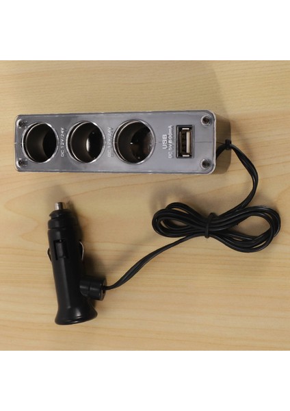 2x 3 Yollu Çok Fonksiyonlu Soket Arabası Çakmak Ayırıcı USB Fiş Şarj Cihazı Dc 12V/24V USB Bağlantı Noktası ile Üçlü Adaptör (Yurt Dışından) fiyatları
