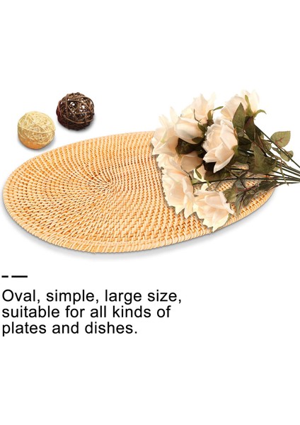 2 Adet Oval Rattan Placemat Doğal Rattan El Dokuması Çay Töreni Aksesuarları Yemek Odası Mutfak Vb (Yurt Dışından) fırsatları