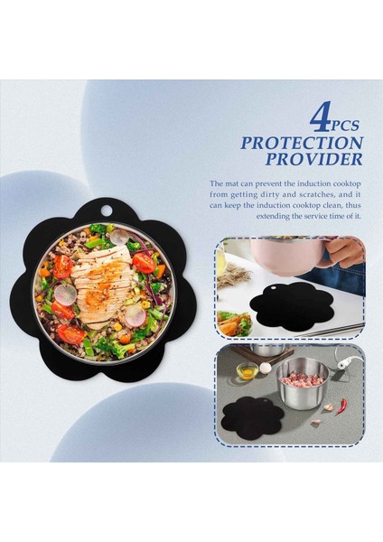4 Pc Elektrik Indüksiyon Hob Koruyucu Mat 25CM Anti-Kayma Mat Silikon Ocak Koruyucu Kapak Isı Yalıtımlı Mat (Yurt Dışından) fiyatları