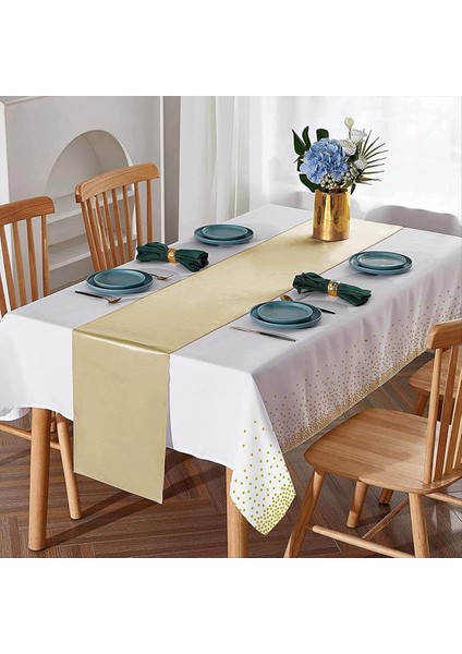 Tek Kullanımlık Plastik Masa Örtüleri Saten Masa Koşucusu Seti Nokta Masa Örtüsü Saten Masa Koşucusu Parti Için (Yurt Dışından) modelleri