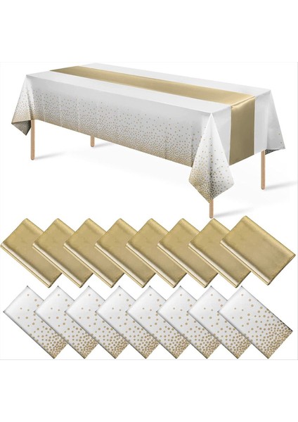 Tek Kullanımlık Plastik Masa Örtüleri Saten Masa Koşucusu Seti Nokta Masa Örtüsü Saten Masa Koşucusu Parti Için (Yurt Dışından) indirimleri