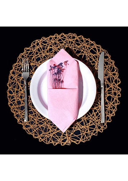 Yuvarlak Kağıt Dokuma Placemats Yemek Parti ve Düğün Için Dekoratif Halat Örgü Yer Paspasları 60 Adet (Yurt Dışından) fiyatları