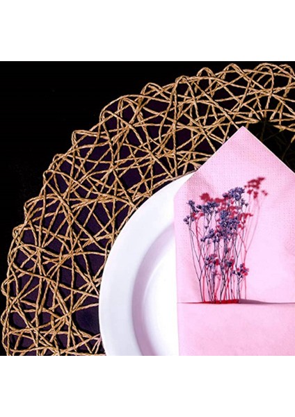 Yuvarlak Kağıt Dokuma Placemats Yemek Parti ve Düğün Için Dekoratif Halat Örgü Yer Paspasları 60 Adet (Yurt Dışından) indirimleri