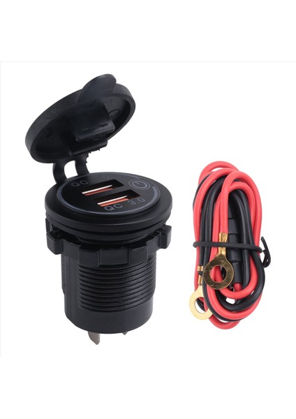 Qc 3 0 Çift USB Şarj Cihazı Soketi Su Geçirmez 12V/24V USB Çıkışı Araba Deniz Tekne Rv Motosiklet Kırmızı Için Dokunmatik Anahtarlı (Yurt Dışından)
