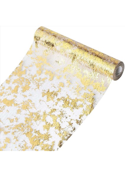 2x Masa Koşucu Köpüklü Polyester Tül Şerit Rulo Altın Folyo Doğum Günü Partisi Düğün Noel Dekor 28CMX5M (Yurt Dışından) fiyatları