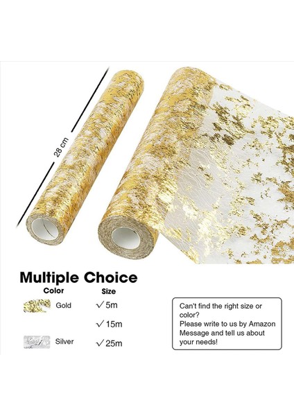 2x Masa Koşucu Köpüklü Polyester Tül Şerit Rulo Altın Folyo Doğum Günü Partisi Düğün Noel Dekor 28CMX5M (Yurt Dışından) fırsatları