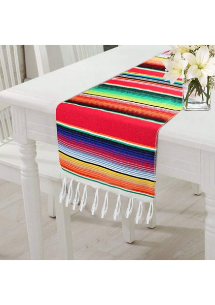 4 Paket 14 x 84 Inç Meksika Masa Koşucu 14 x 84 Inç Meksika Parti Düğün Saçak Pamuklu Serape Battaniye Masa Koşucu (Yurt Dışından) indirimleri