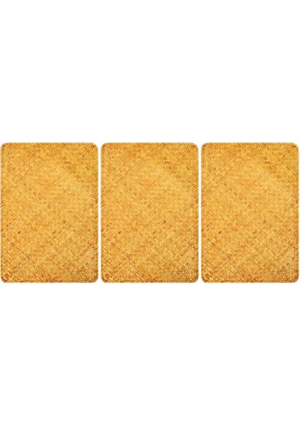 3 Paket Doğal Seagrass Place Mat 17 7inch x 12INCH El Dokuması Dikdörtgen Rattan Placemats (Yurt Dışından)