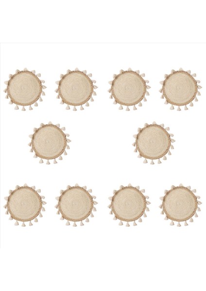 10X Dokuma Sepet Duvar Dekorasyonu Dokuma Sepet Duvar Dekor Hasır Duvar Duvar Asılı Küçük Makrame Boho Duvar Sanat Ev Dekor (Yurt Dışından)