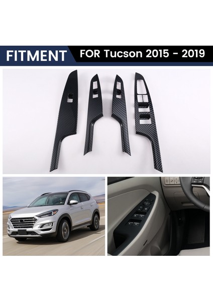 Araba Iç Kapı Kolçak Pencere Asansör Anahtarı Panel Kapak Trim Kiti Abs Iç Aksesuar Hyundai Tucson 2015 - 2019 (Yurt Dışından) fırsatları