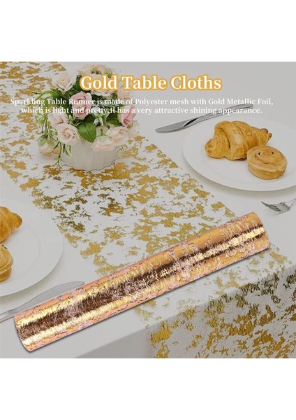 Masa Runner Köpüklü Polyester Tül Şerit Rulo Altın Folyo Doğum Günü Partisi Düğün Noel Dekor 28CMX5M (Yurt Dışından) indirimleri
