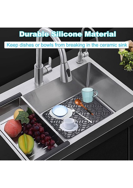 3x Lavabo Mat Mutfak Lavabo Koruyucu Alt Paslanmaz Çelik Veya Porselen Kase Lavabosu Silikon Kaymaz Isı Dayanıklı (Yurt Dışından) fırsatları