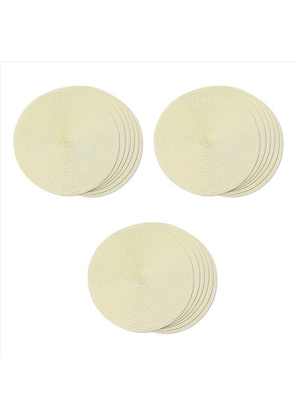 Yuvarlak Örgülü Placemats Yemek Masaları Için 18 Masa Paspasları Dokuma Yıkanabilir Kaymaz Yer Paspasları 15 Inç (Bej) (Yurt Dışından)